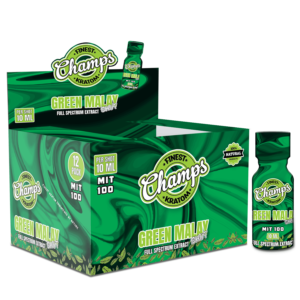 Champs Kratom Green Malay Shots 10ml/Shot MIT 100 (12 Pack)
