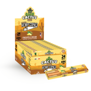 Pre Rolled Hemp Cones Pineapple Dream King Size 6 Cone Each Pack (24 Packs)