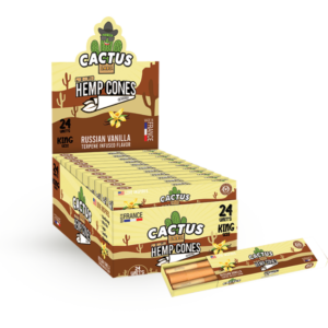 Pre Rolled Hemp Cones Russian Vanilla King Size 6 Cone Each Pack (24 Packs)
