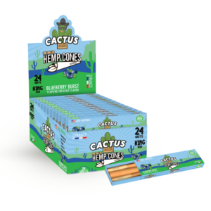 Pre Rolled Hemp Cones Blueberry Burst King Size 6 Cone Each Pack (24 Packs)