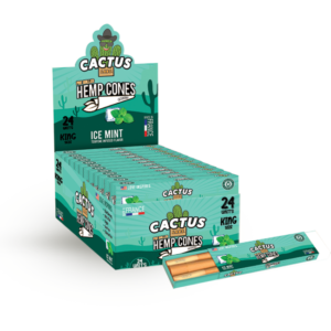 Pre Rolled Hemp Cones Ice Mint King Size 6 Cone Each Pack (24 Packs)